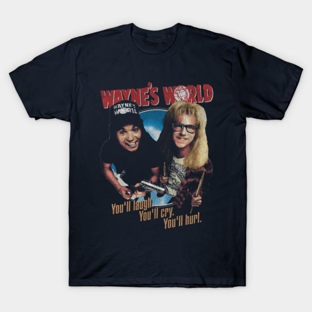 Waynes World Mike Myers Cult Classic Graphic T Shirt Retro Comedy Movie Unisex