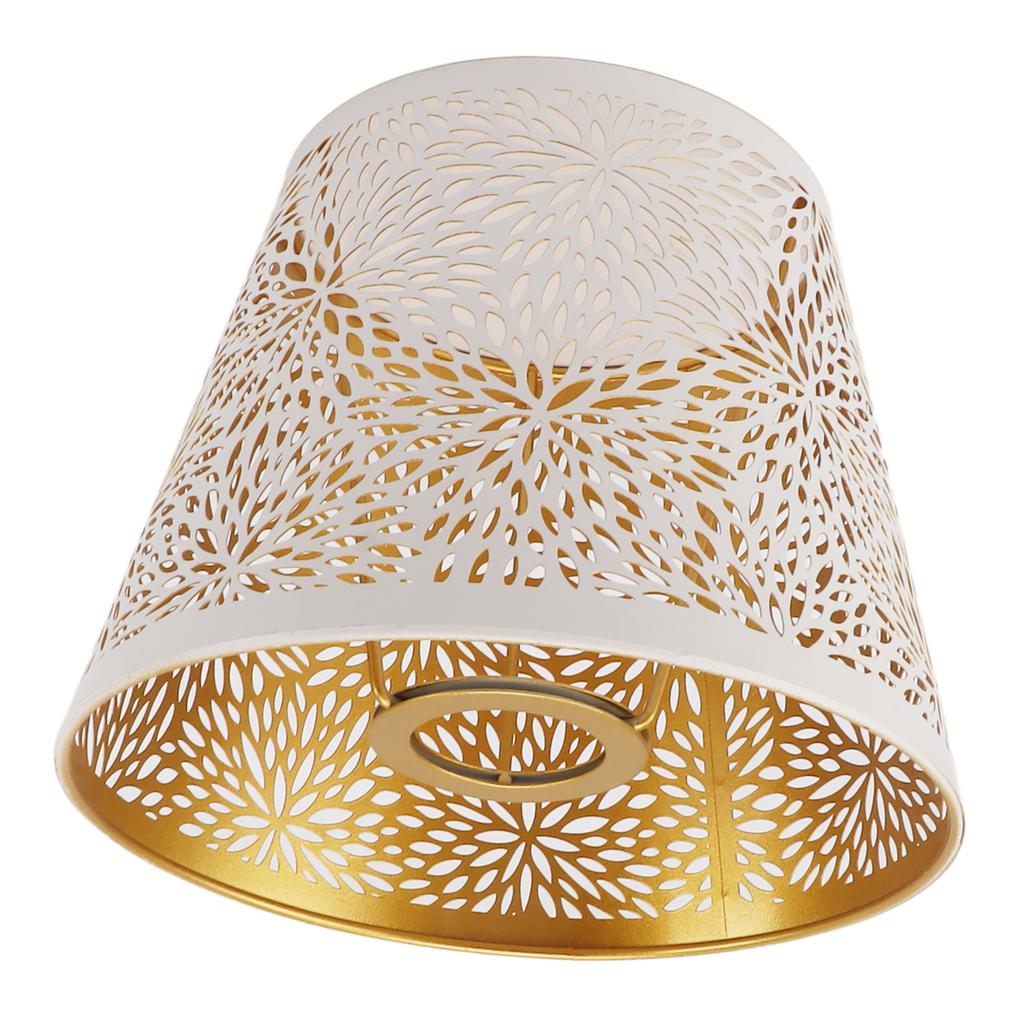 Абажур E27 E26 Белый резной цветочный узор из железа Современный дизайн Простая установка абажура для лампы