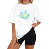 Women's Casual Printed T-Shirt Round Neck Pullover Short Sleeve Top