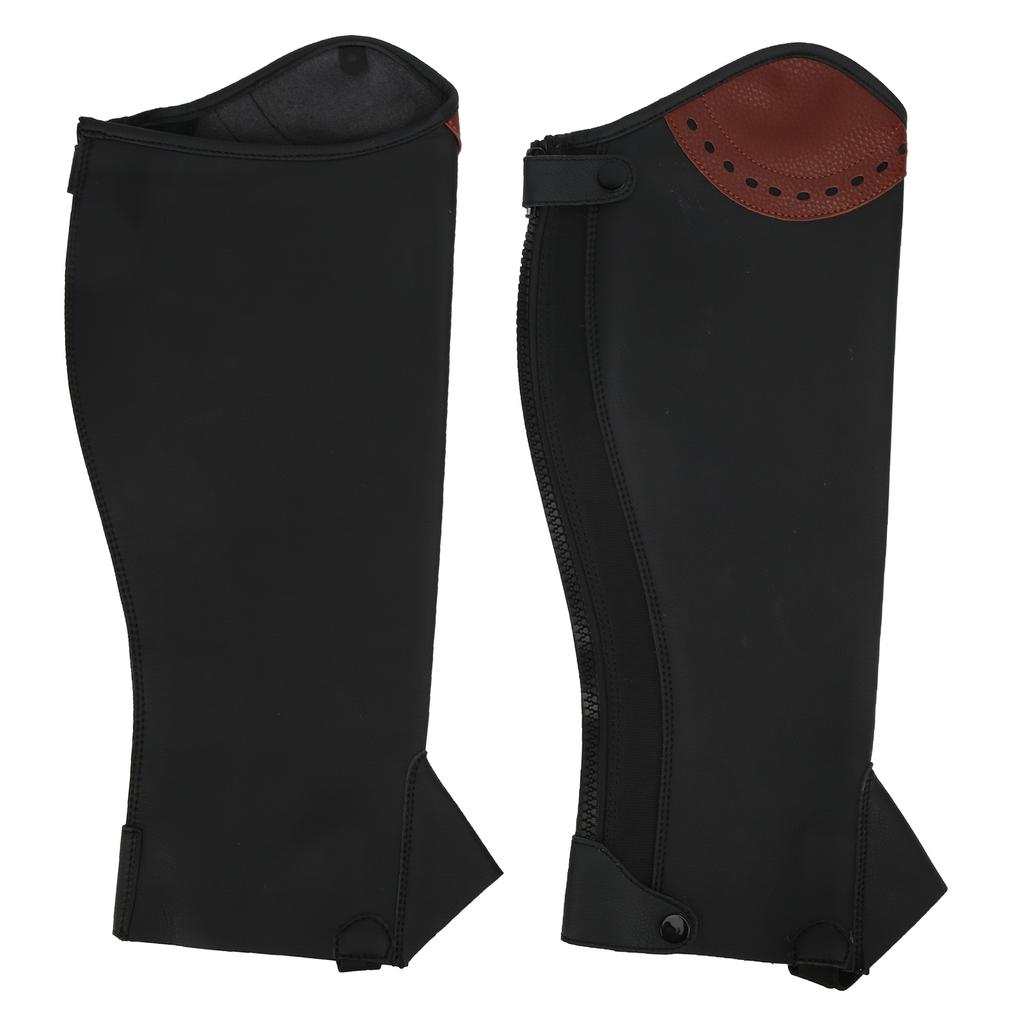 2Pcs Leather Half Chaps Equestrian Horse Riding Half Chaps Leg Guard Protector for AdultsXXL