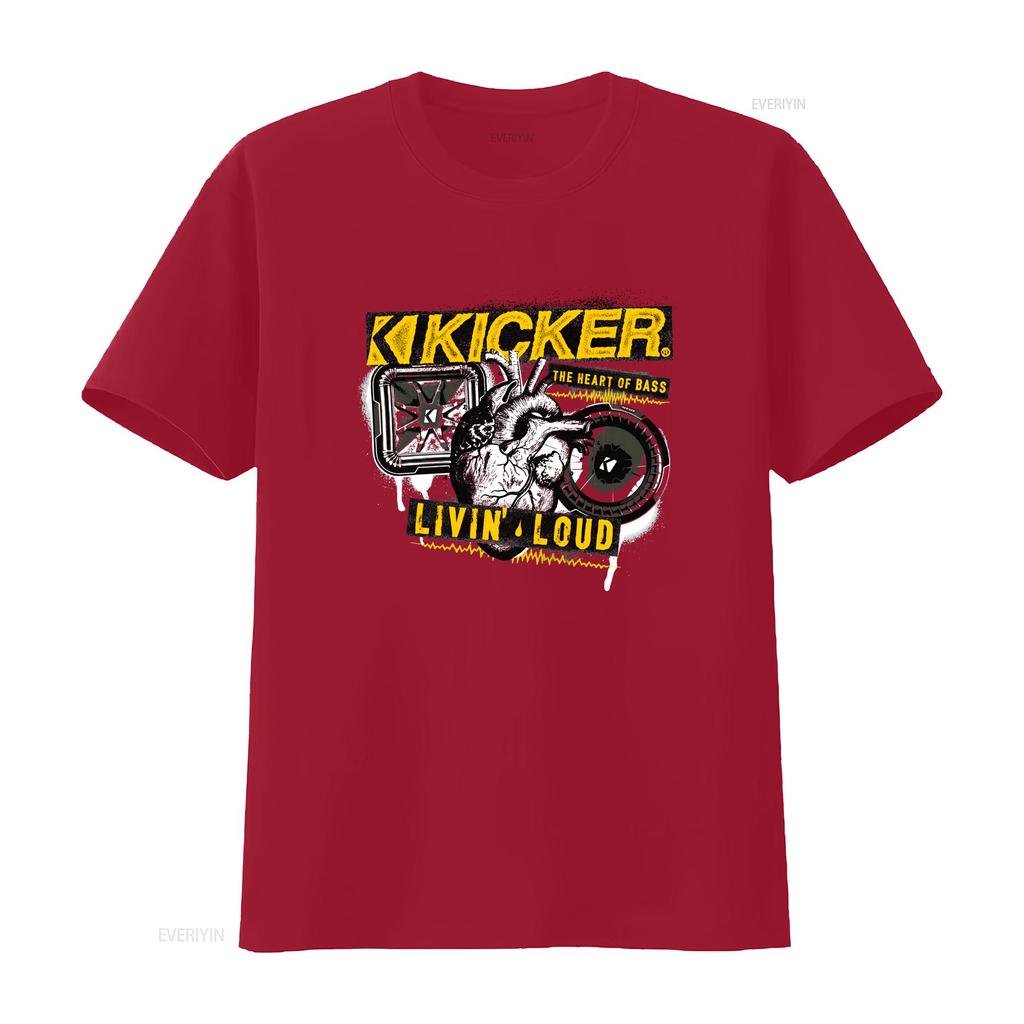 Kicker Car Audio Old School Basshead Linin Loud T shirt vintage Washed graphic fashion Slightly Versatile homme Unisex Casual