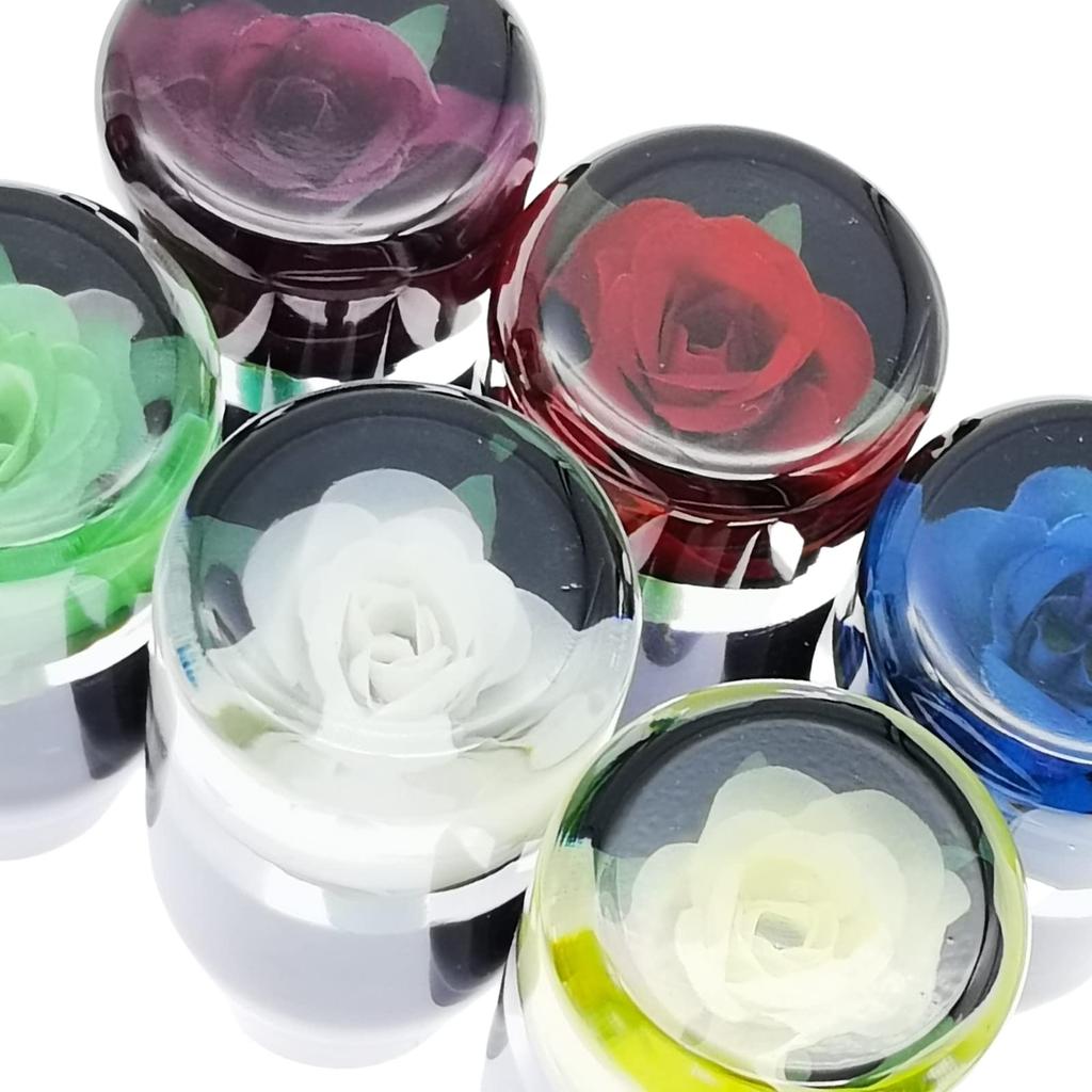 JINGLING Underwater Flower Shift Knob, Crystal, Showa Retro Style, Transparent Gear Knob, Accessory, Universal