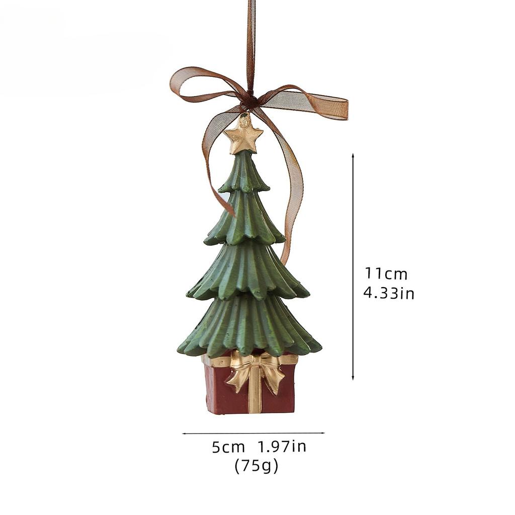 New Christmas Ornaments High-end three-dimensional retro resin old man gift bag bell pendant Christmas tree pendant