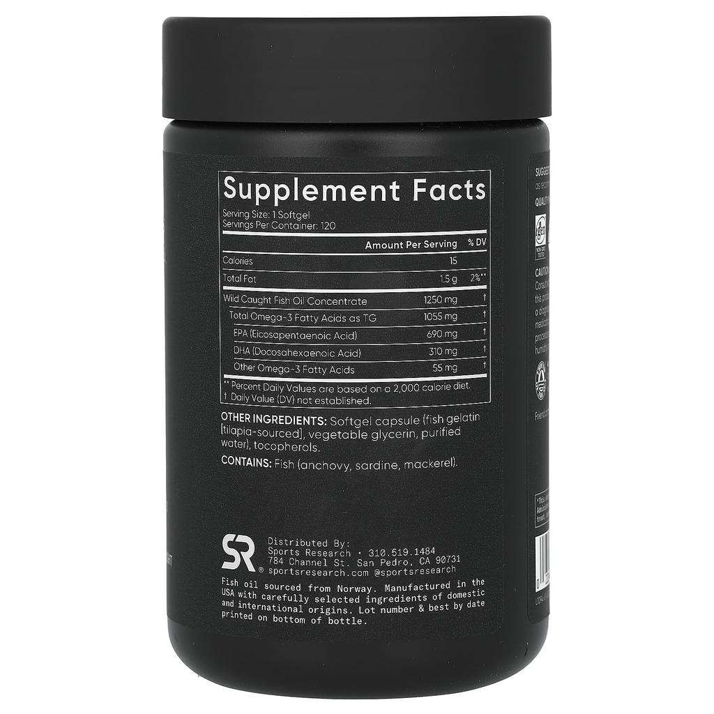 Omega 3 Fish Oil, Triple Strength, 120 Softgels