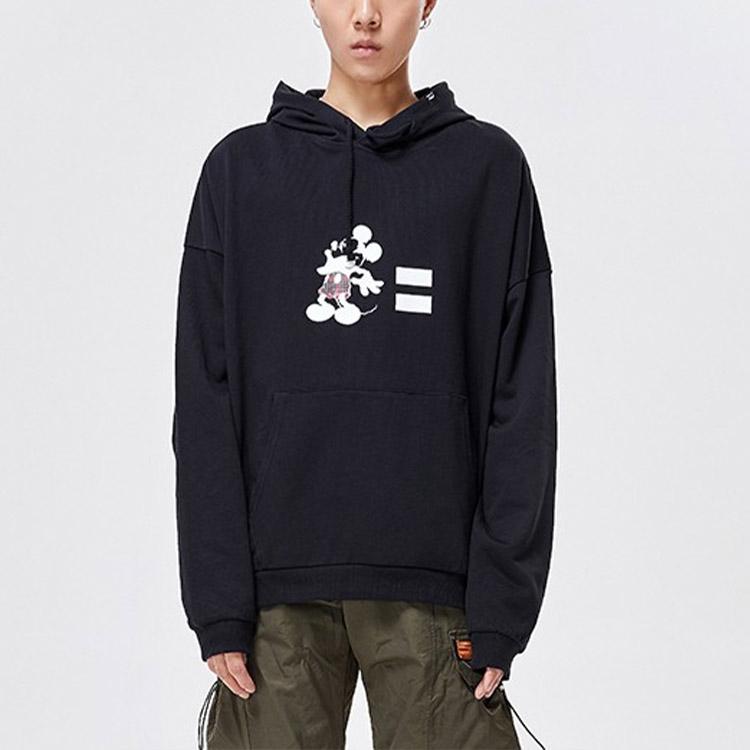 Свитшоты Li Ning X Disney Мужские Стандартные Черные С Капюшоном Умеренные Обычные AWDP255-1