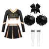 Girls' Halloween Costume Children's Cheerleading Uniform with Pompoms Crop Top Pleated Skirt Carnival Fancy Dress Party