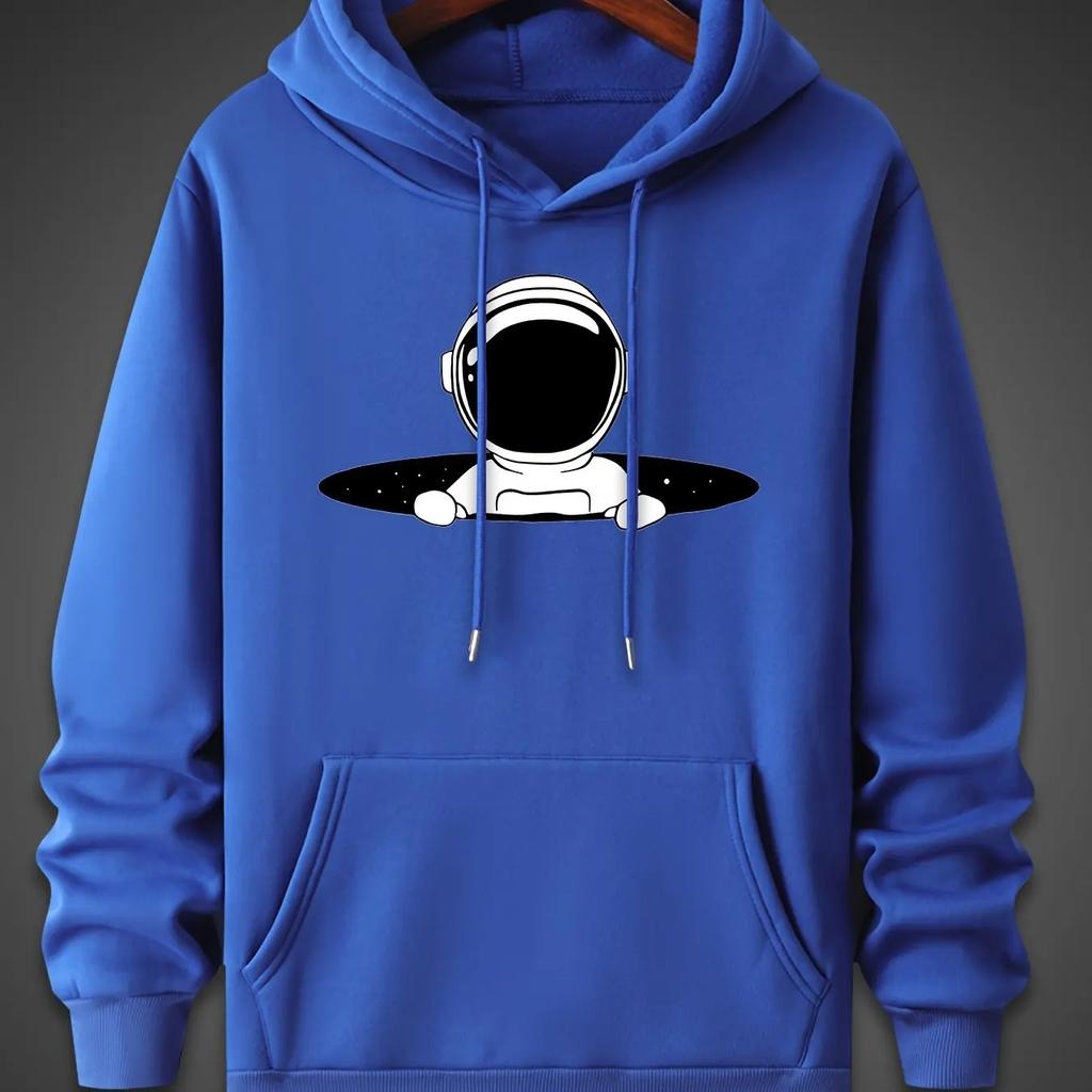 New Autumn And Winter Casual Men's Loose Fleece Warmth Hooded Sweatshirt Casual Multi-purpose 2D Top