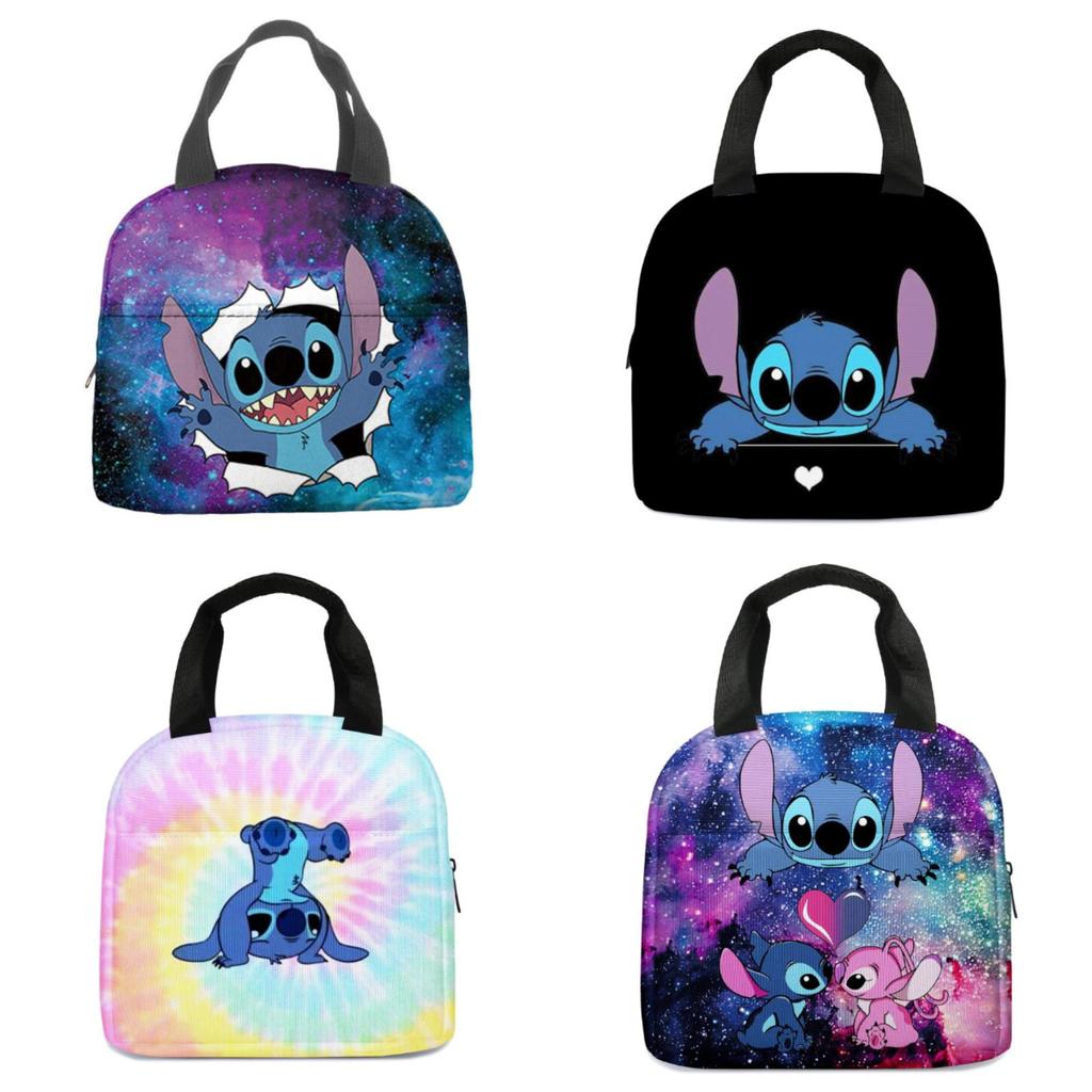 Portable Insulated Stitch Lunch Box With Durable Polyester Material Perfect For Kids And Students