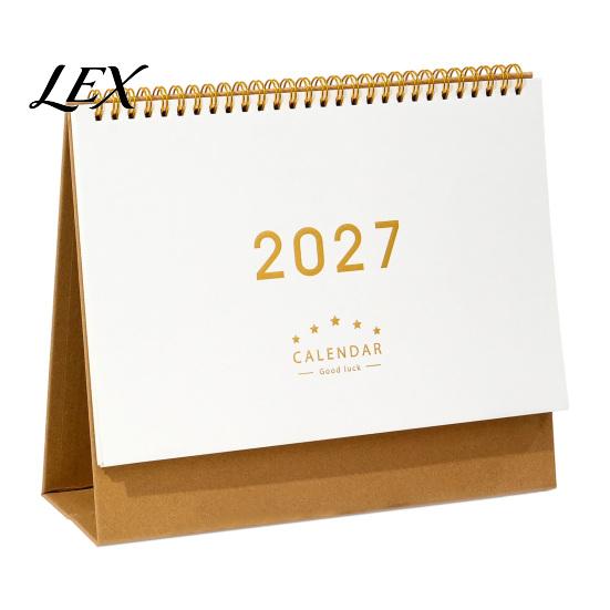 Monthly Organizer for Desk 2027 Calendar, Standing Flip Desktop Minimalist Gold Foil Cover Academic Year Calendar Planner, Thick Paper Note