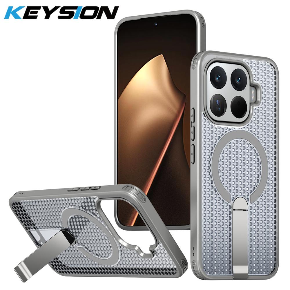KEYSION Магнитный чехол с полыми элементами для рассеивания тепла для Xiaomi 17T Pro 5G, охлаждающий, со скрытой подставкой, противоударный чехол для телефона для Xiaomi 17T 5G