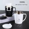 350ml Thermos Mug 304 Stainless Steel Coffee Cup With Handle Leak-Proof Vacuum Flask Insulated Cup Portable Thermal Water Bottle