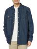 Джинсовая рубашка стандартного кроя с длинным рукавом синяя L [Amazon Essentials] мужская
