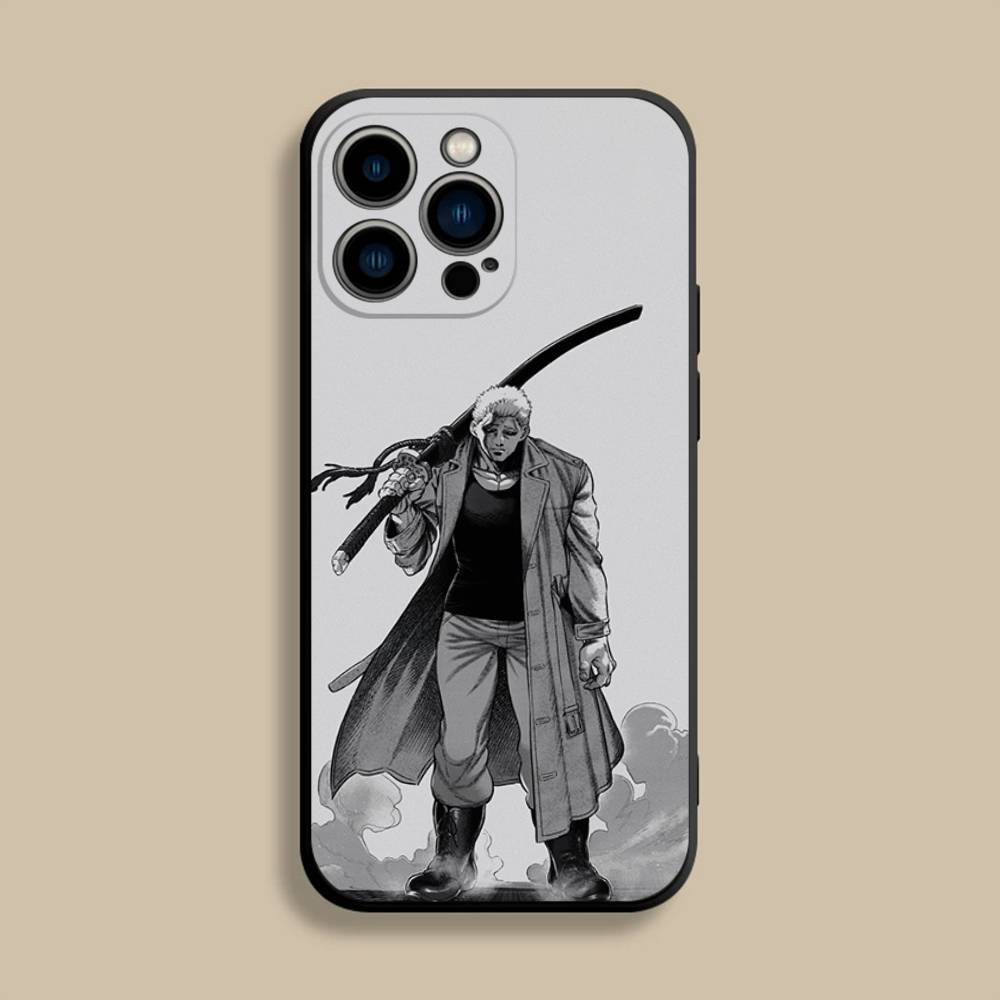 Чехол для телефона K-Kengan A-Ashura для iPhone 17,16,15,14,13,12,Pro,Max,Plus,E,SE4,Air,Mini Черный Мягкий Чехол