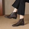 Модные ботильоны Осень Новые Острый носок Панельные Задняя молния Мягкая подошва Нескользящие Круглый каблук Одинарные