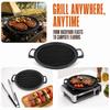 Aluminium Alloy Pan Round Tabletop Charcoal Ribbed BBQ Tray Ribbed Cooking  Camping