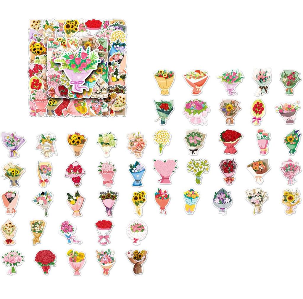 50 шт цветочные наклейки, водонепроницаемые эстетические наклейки Florl для бутылок с водой, ноутбука, скрапбукинга, ведения журналов, милые цветочные наклейки для взрослых, женщин, подростков
