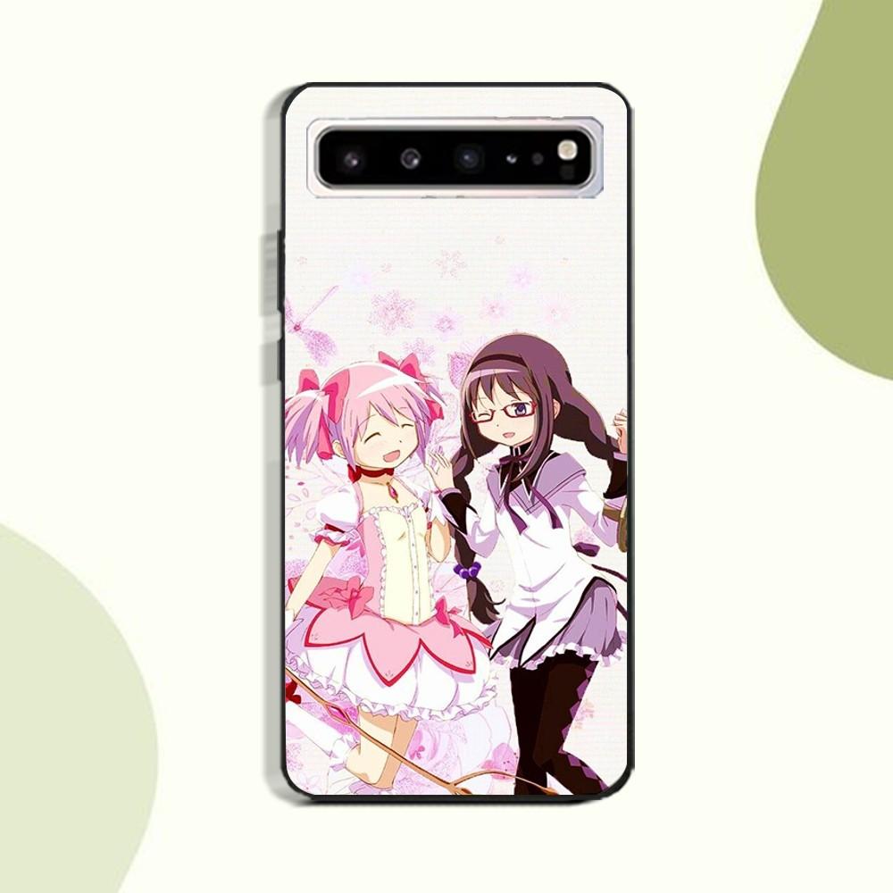 Милый аниме чехол для телефона Puella Magi Madoka Magica для Samsung Galaxy A52 A51 S21 Edge S22ULTRA S23 S24 S20LITE Plus Черный чехол