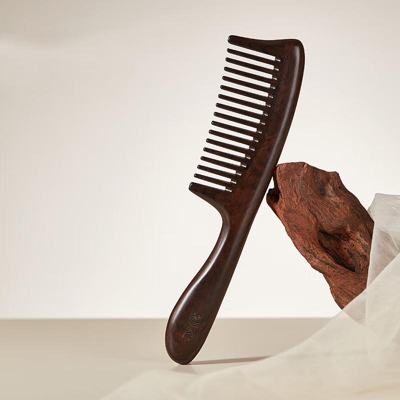 Натуральная эбеновая двухсторонняя расческа для волос