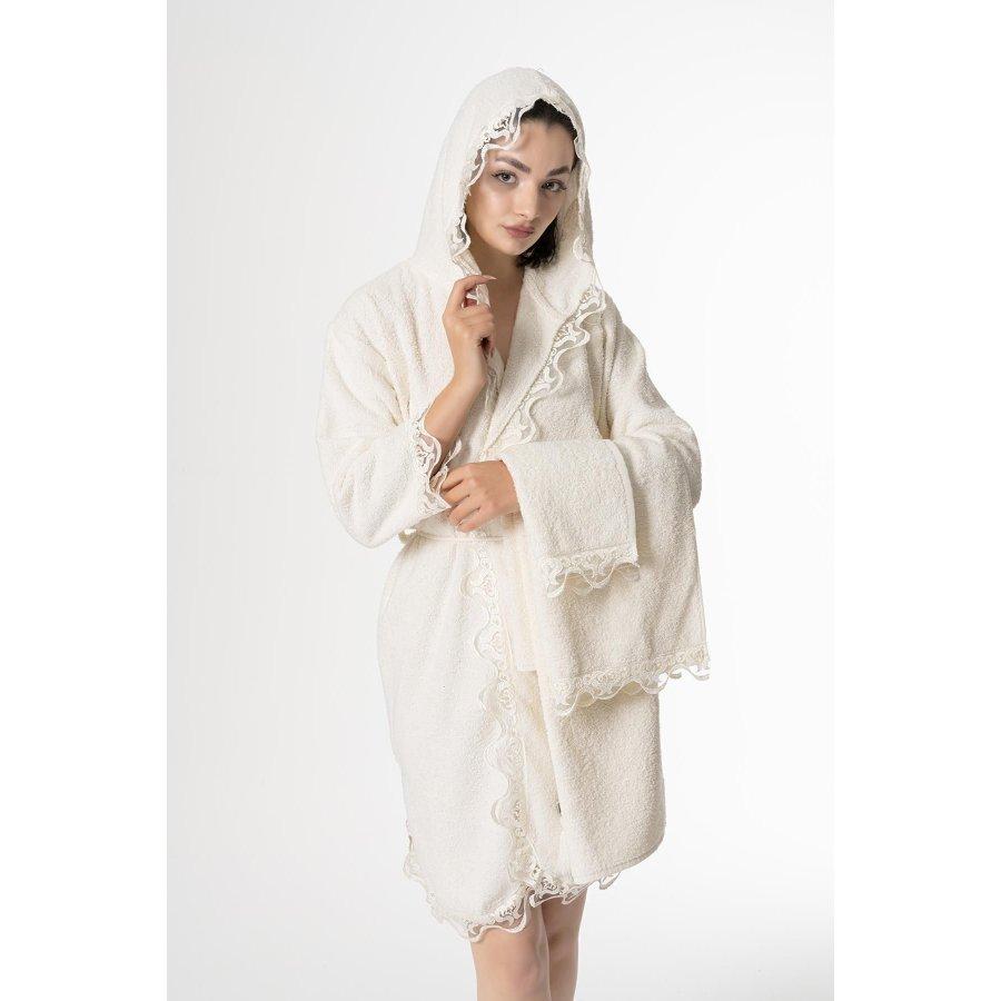 Женский комплект свадебных халатов из 4 предметов из 100% хлопка/полотенце Халат, полотенце, тапочки из полотенца