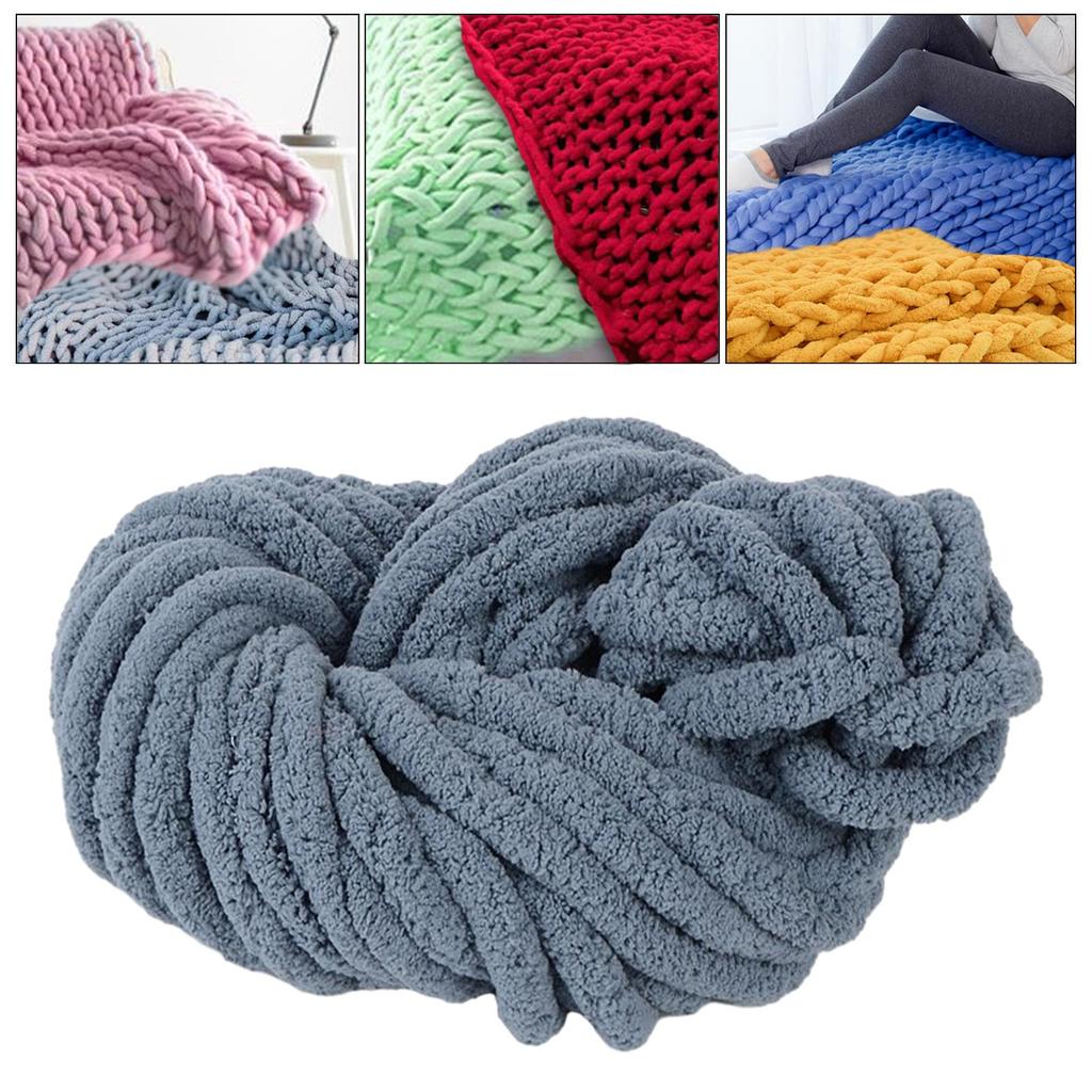 Толстая пряжа синель, моющаяся, мягкая, плюшевая пряжа, гигантский калибр 7, объемная пряжа для ручного вязания, одеяла, шарфа, поделок, вязания крючком