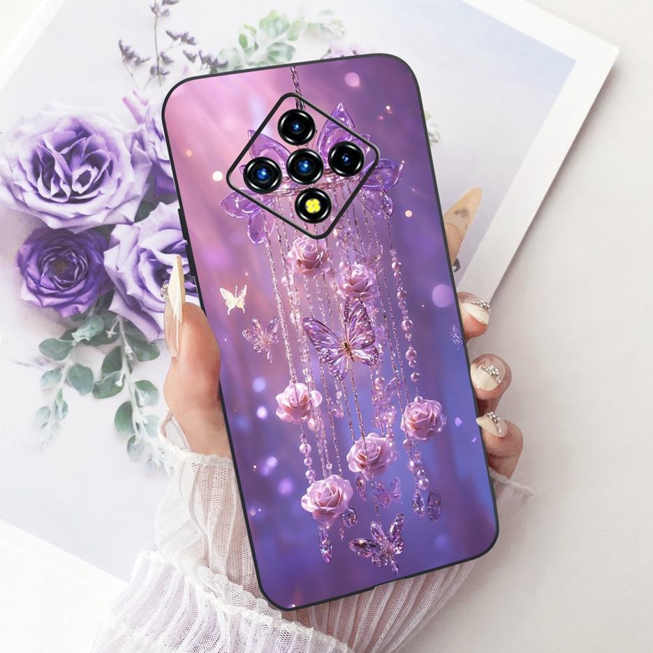 Чехол для Infinix Zero 8 X687 Стильные Цветы Бабочки Рисованный Чехол Мягкий Тонкий Чехол для Телефона Для Infinix Zero 8i Zero8 i X687B Сумки