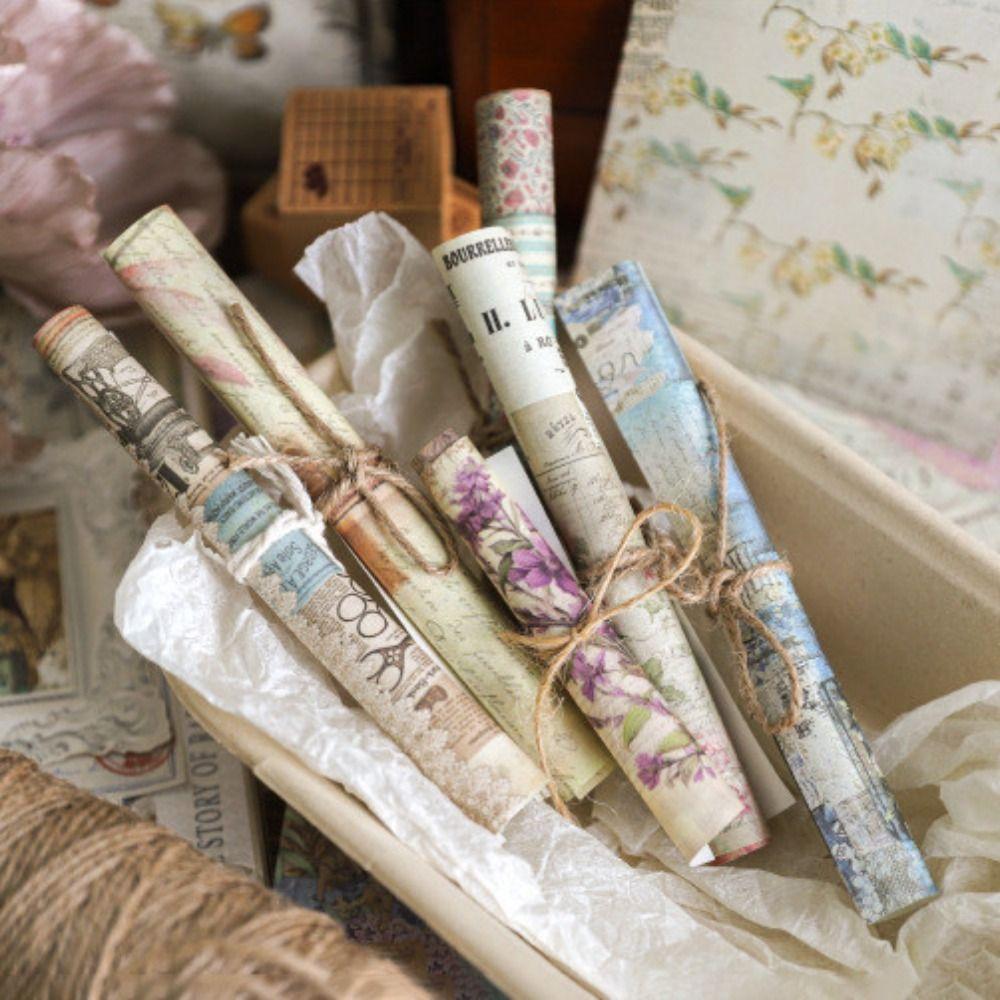 100 Sheets Scrapbook Paper Set Qimeng Old Testament Series DIY Memo Pads Gift Floral Butterfly Decorative Paper Sheets