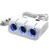 Cigarette Lighter Socket, 3-Way USB Splitter, Expansion, Car Smartphone, Smartphone, Charging, Extender, Drive Recorder