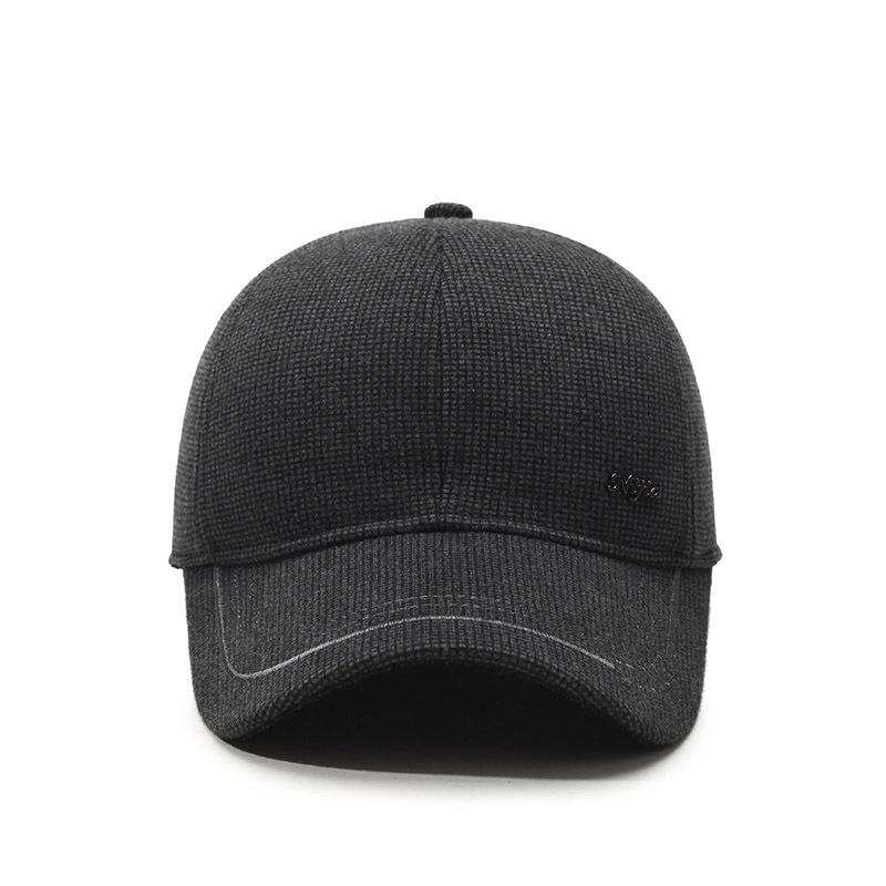 Зимняя мужская бархатная утолщенная бейсболка для защиты ушей для людей среднего и пожилого возраста, повседневная модная термохлопковая шапка