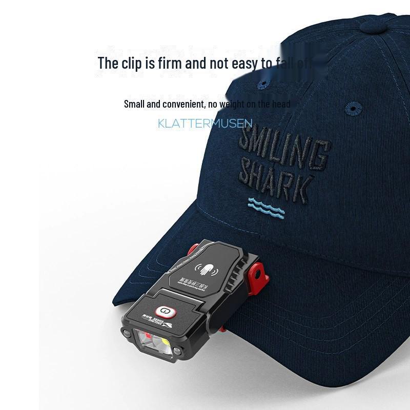 Сверхлегкий перезаряжаемый налобный фонарь с зажимом для крышки для ночной рыбалки