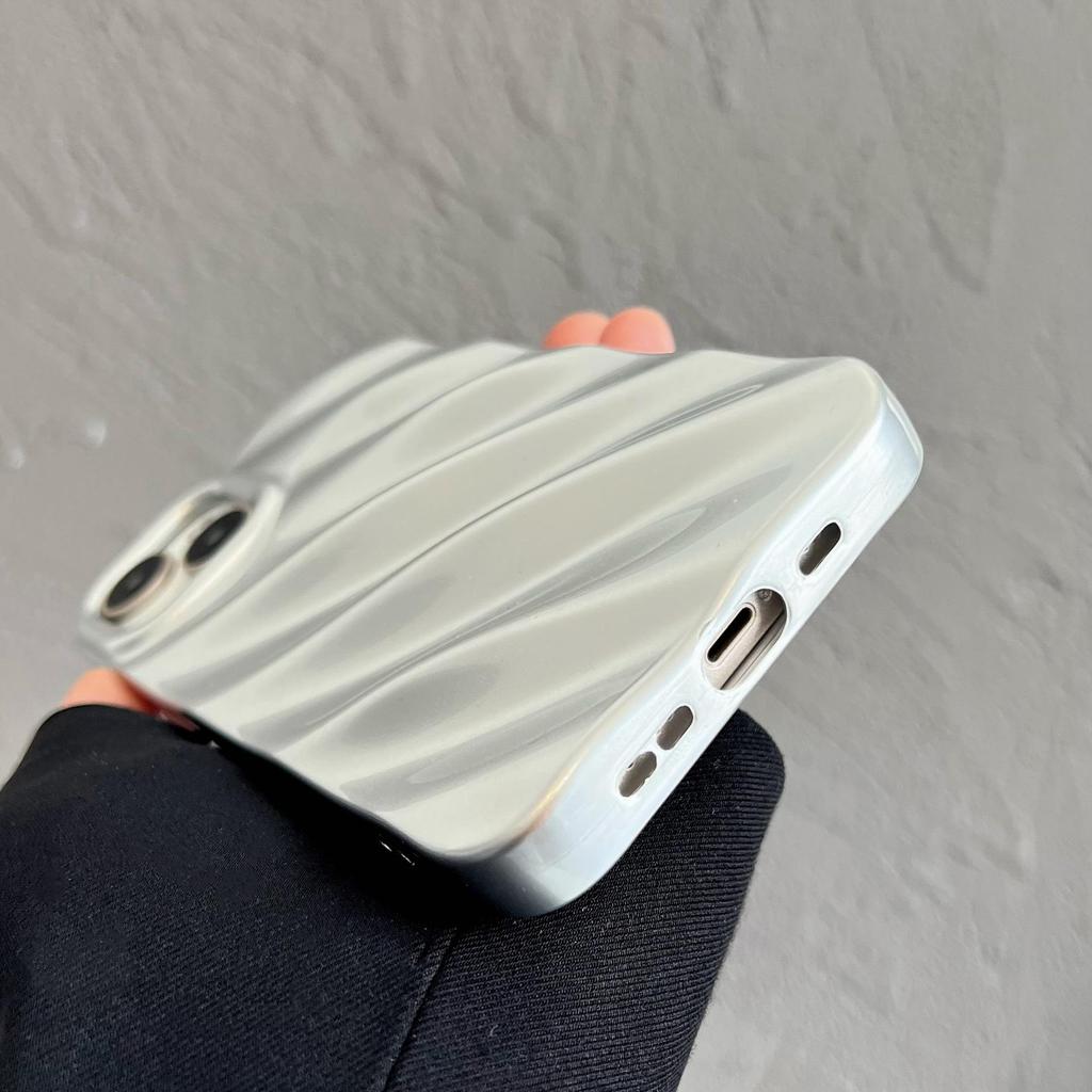 Серебристый чехол с рябью, подходящий для iPhone 11, iPhone 12, iPhone 13