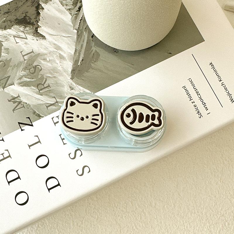 New Product Cute Contact Lens Box Portable Drawer Type Beauty Contact Lens Box Cartoon Care Box Compact Companion Box