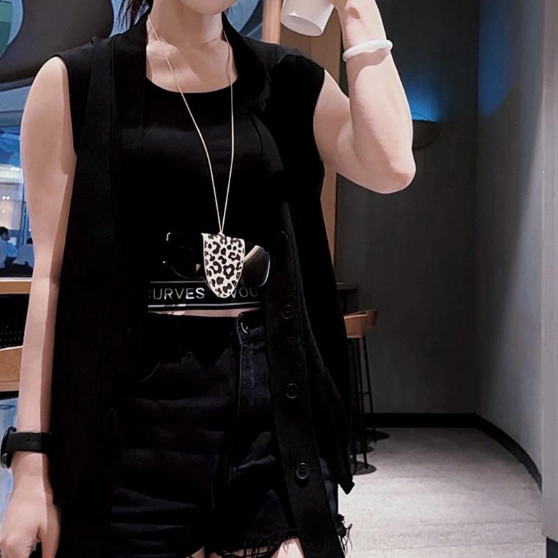 Ожерелье-клипса для очков с леопардовым принтом и магнитным креплением и чехол для солнцезащитных очков