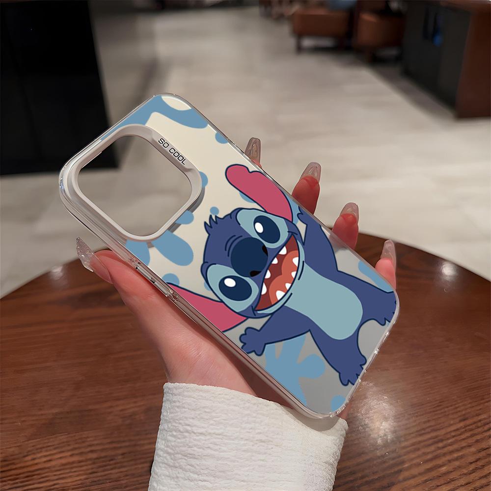 Чехол для мобильного телефона Stitch мультяшный Apple 17promax милый противоударный цветной серебристый iPhone16 чехол для мобильного телефона парная модель