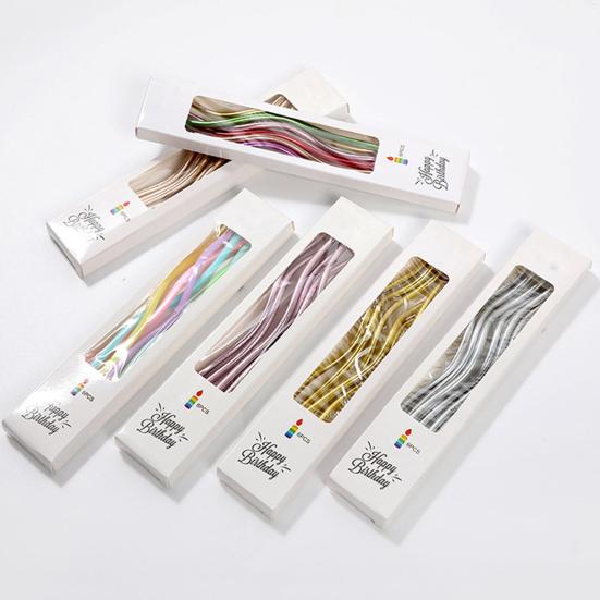 6 шт./компл. свечи на день рождения, хороший визуальный эффект, несколько цветов, отличное качество изготовления, устойчивый к коррозии, долгосрочное сохранение, украшение для торта