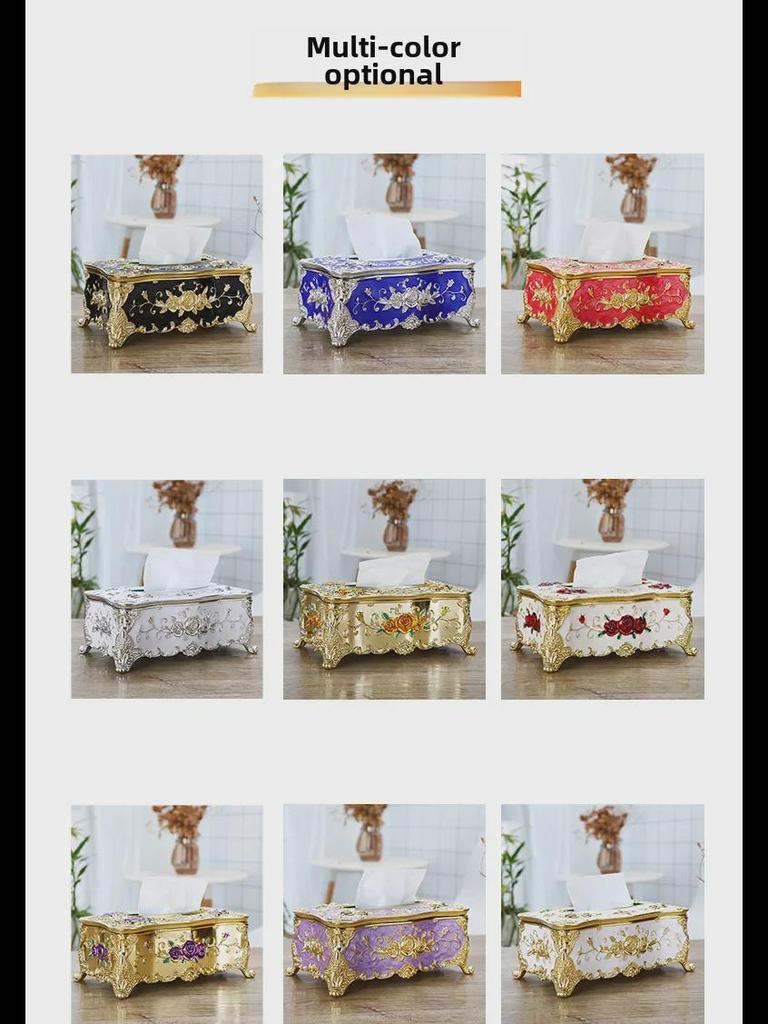 Золотистый большой держатель для салфеток - креативная настольная пластиковая бумажная коробка для дома