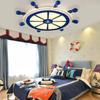 Children's Room Light Boy Led Ceiling Cartoon Pirate Ship Rudder Bedroom Creative Kindergarten Playground