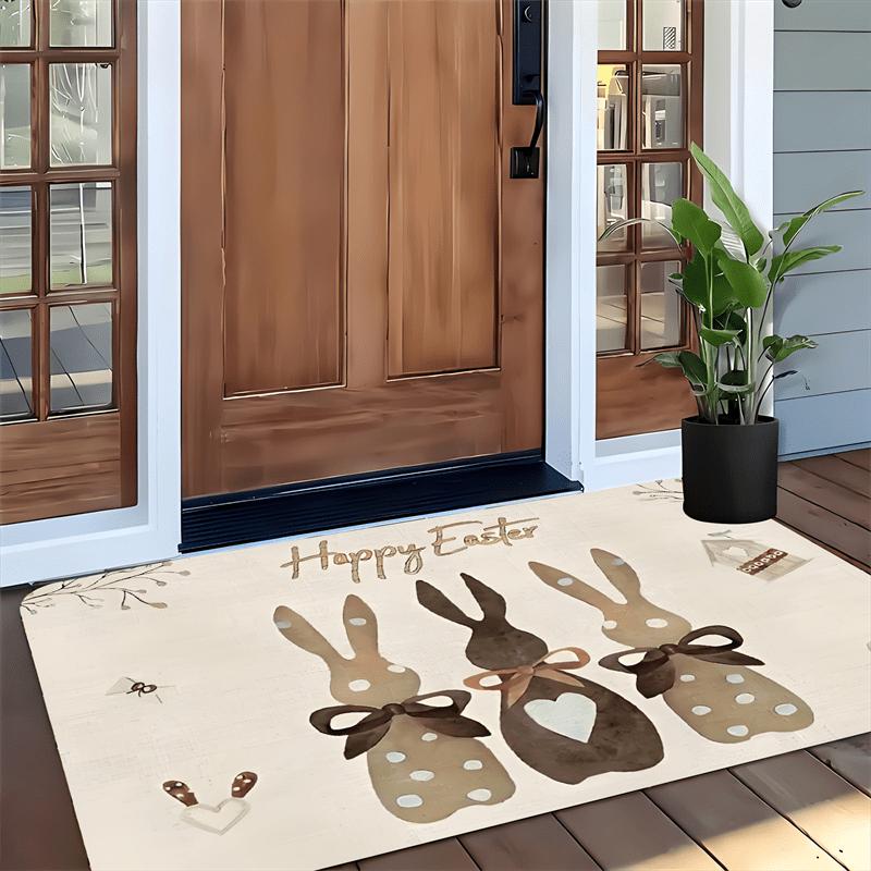 VIKAMA Easter Bunny Door Mat Home Decoration Bedroom Kitchen Floor Mat Indoor Outdoor Entrance Carpet
