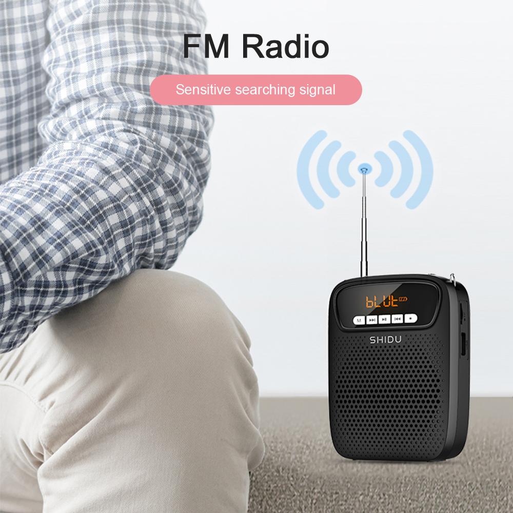 SHIDU 15 Вт перезаряжаемый портативный Bluetooth усилитель голоса для учителя проводной микрофон FM-радио AUX аудиозапись динамик S278