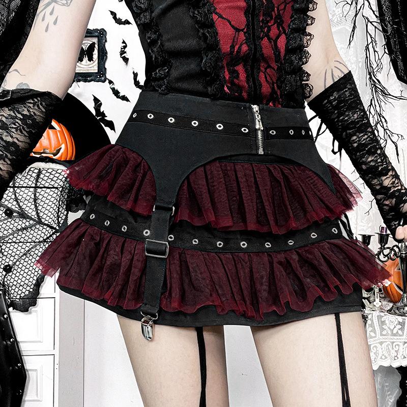 AltGoth Gothic Hotsweet Camisole Женская винтажная эстетика Y2k E-girl Hipster Кружевная Лоскутная Холтер Укороченная майка Косплей Одежда