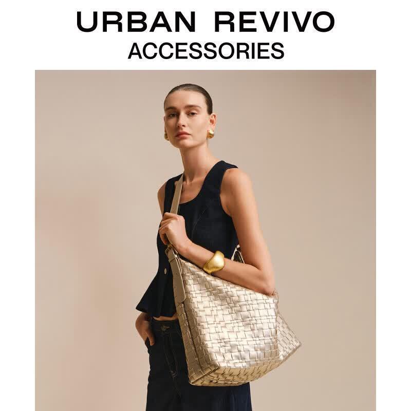 Женская сумка через плечо URBAN REVIVO с металлической плетеной отделкой