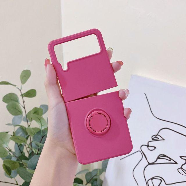 Удобный складной чехол с матовой кожей для Samsung Galaxy Z Flip 4, чехол Flip3 с держателем, противоударная жесткая задняя крышка для Samsung Zflip4