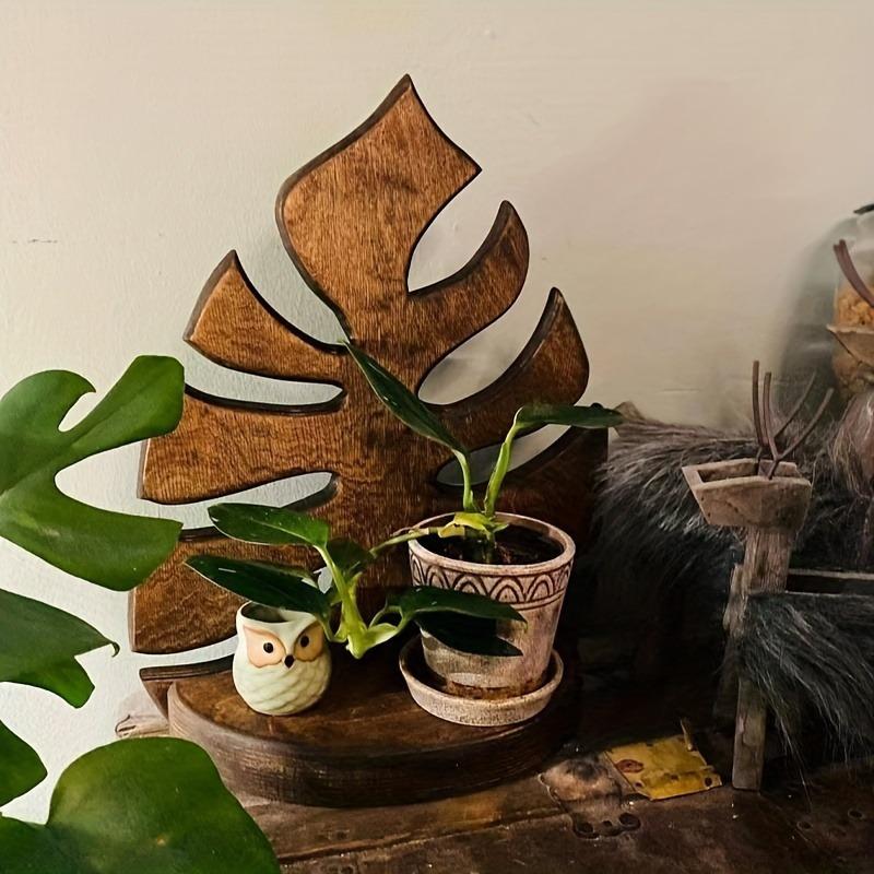 Simple Wooden Leaf Decorative Wall Shelf - Small Storage Rack for Home Decoration, Very Suitable for Small Plants and Small Items, Wooden Decoration