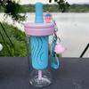 Cartoon Influencer Straw Cup: Large Capacity, Stylish for Summer, Girls' Fitness, Portable Outdoor Sports & Coffee Bottle