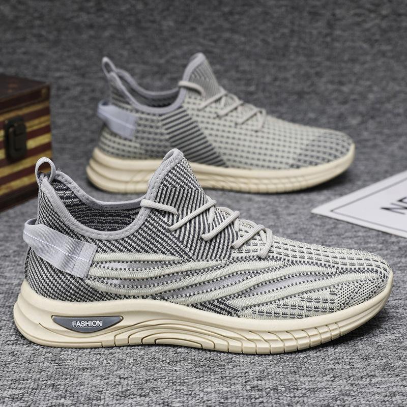 Spring New Men's Trendy Fly Woven Mesh Breathable Fashion Casual Sports Shoes Trendy Sports Men's Shoes