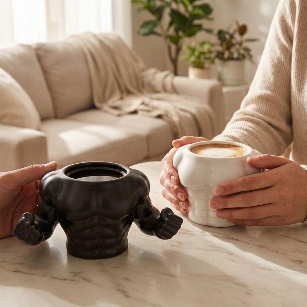 400ML Capacity Muscle Man Mug Uniquely Quirky Water Cup Juice Mug Ceramic Coffee Cup Household Use