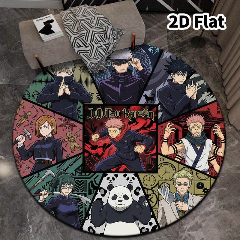 Ковер с круглым ворсом Jujutsu Kaisen Ковер для гостиной, спальни, дивана, игровой комнаты Декор Нескользящий коврик для пола