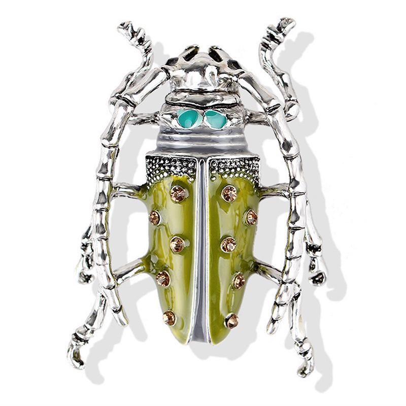 1 шт., винтажная брошь с большим жуком и насекомым, эмалевый значок в виде животного, булавки для корсажа, подарок