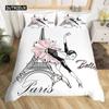 Eiffel Tower Bedding Duvet Cover Set 3d Digital Printing Bed Linen Fashion Design Comforter Cover Bedding Sets  Bed Set