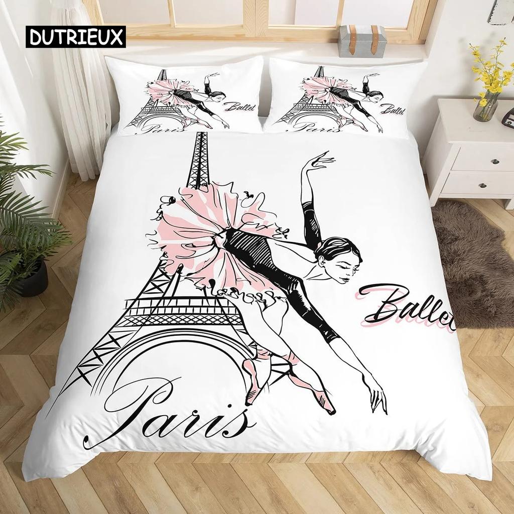 Eiffel Tower Bedding Duvet Cover Set 3d Digital Printing Bed Linen Fashion Design Comforter Cover Bedding Sets Bed Set