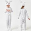 Очаровательный детский костюм белого кролика для Хэллоуина и косплея, унисекс комбинезон